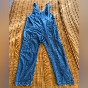 We The Free Blue Denim Jumpsuit